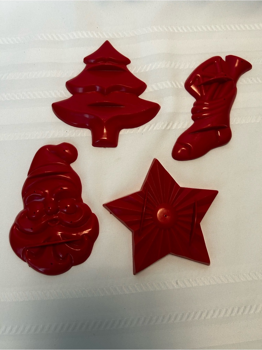 Vintage Aunt Chick’s Merry Christmas Cookie Cutter Set Santa Stocking Star Tree